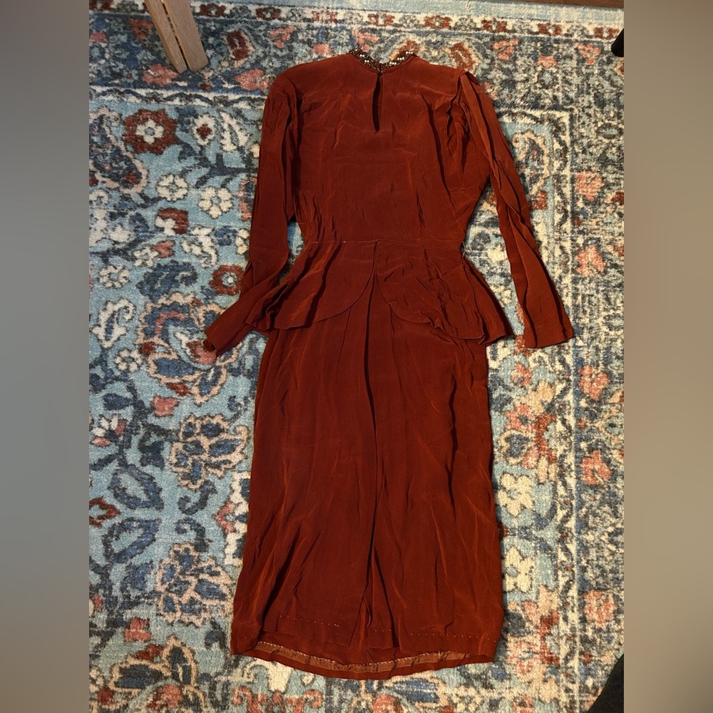 1940s Red Vintage Dress-Sid Myer